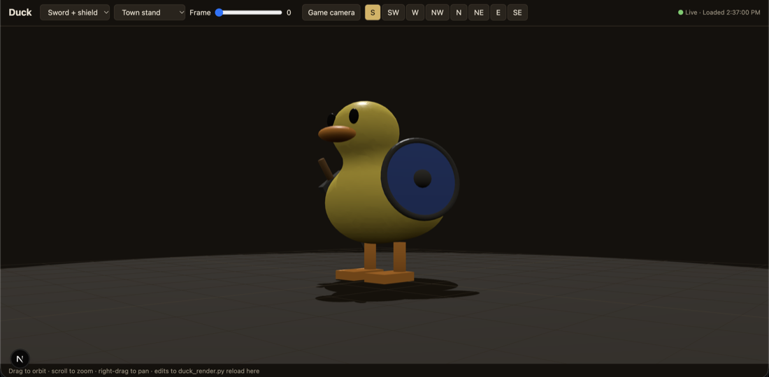 The 3D duck viewer in a browser